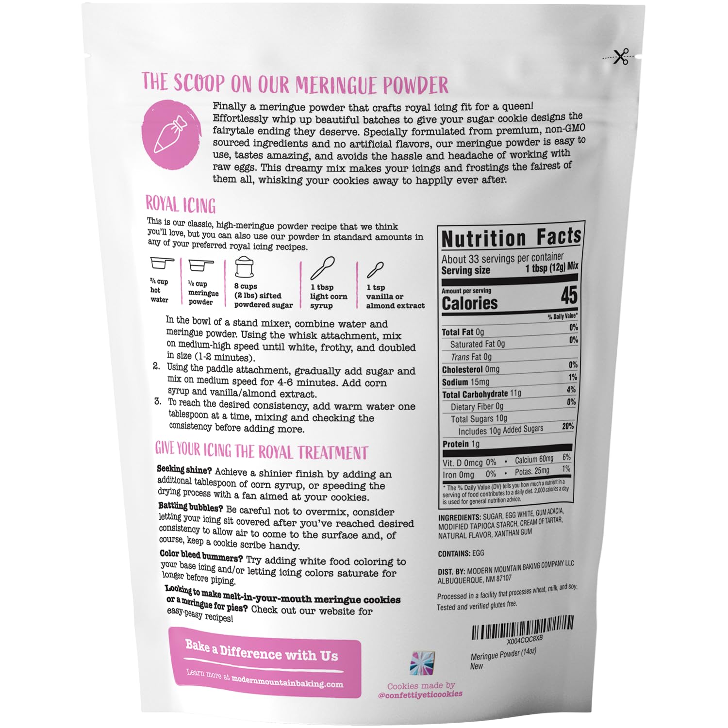 MODERN MOUNTAIN powder texture in pouch highlighting easy dissolving and smooth mix