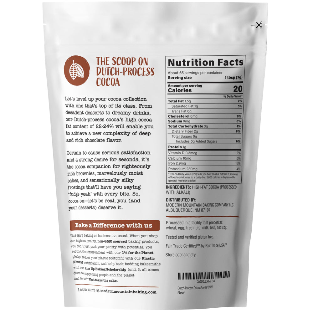 MODERN MOUNTAIN close-up cocoa powder texture highlighting smooth consistency