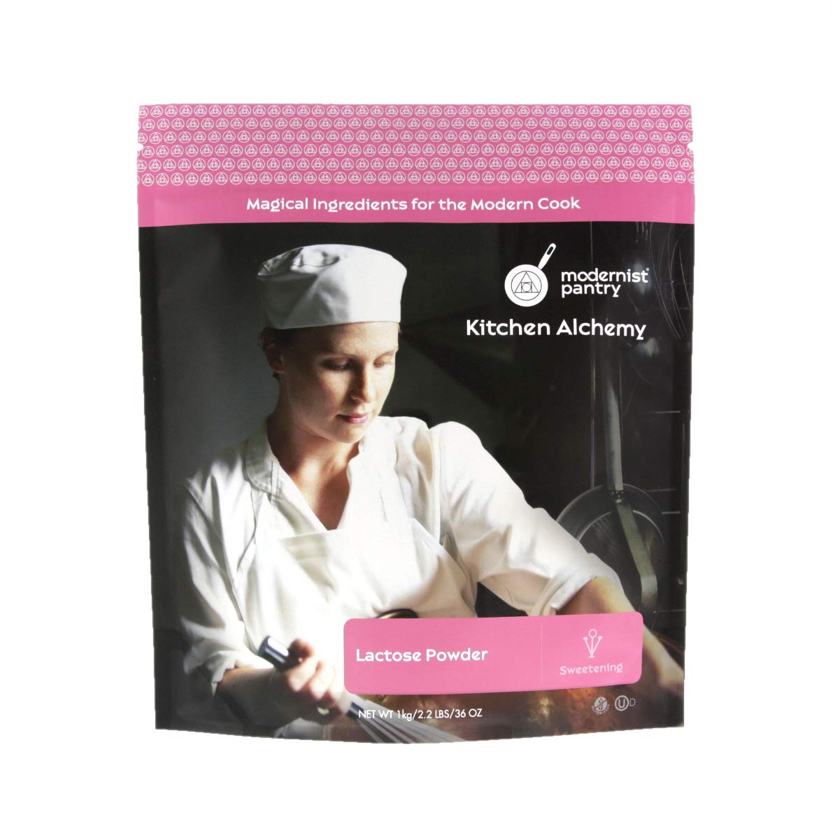 Modernist Pantry front packaging showing 1 kg lactose powder and clear label benefits