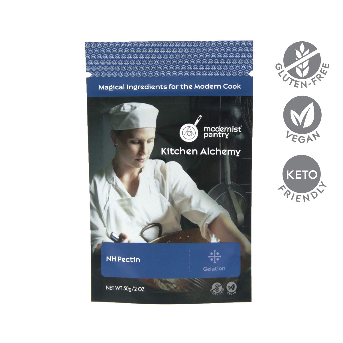 Modernist Pantry NH Pectin powder close-up texture, highlights fine powder for smooth dispersal