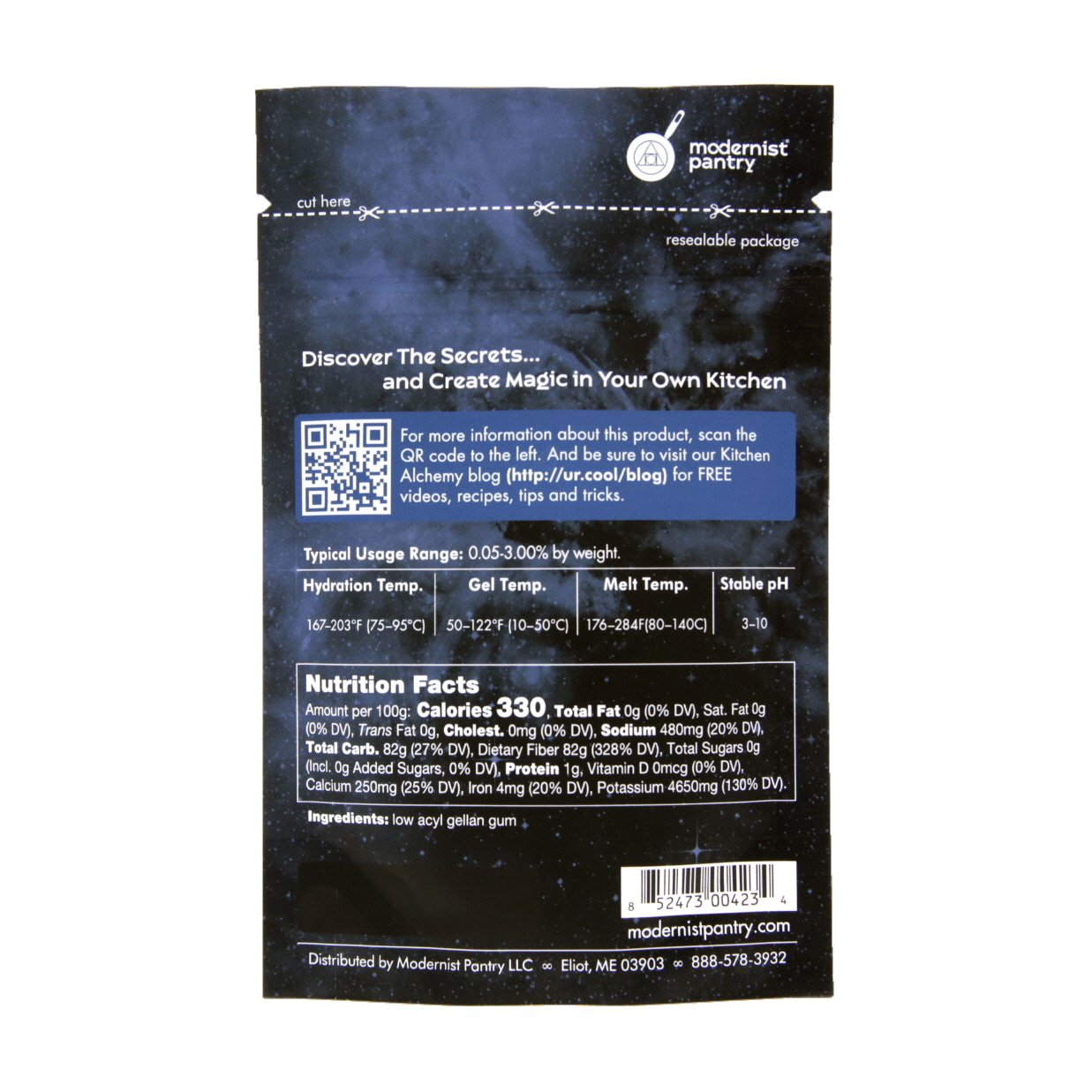 Modernist Pantry clear gel sample showing firm, transparent set for presentation