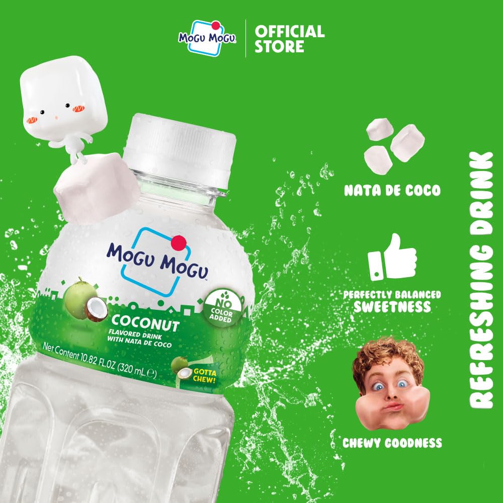 Mogu Mogu bottle closeup label highlighting ingredients and refreshment