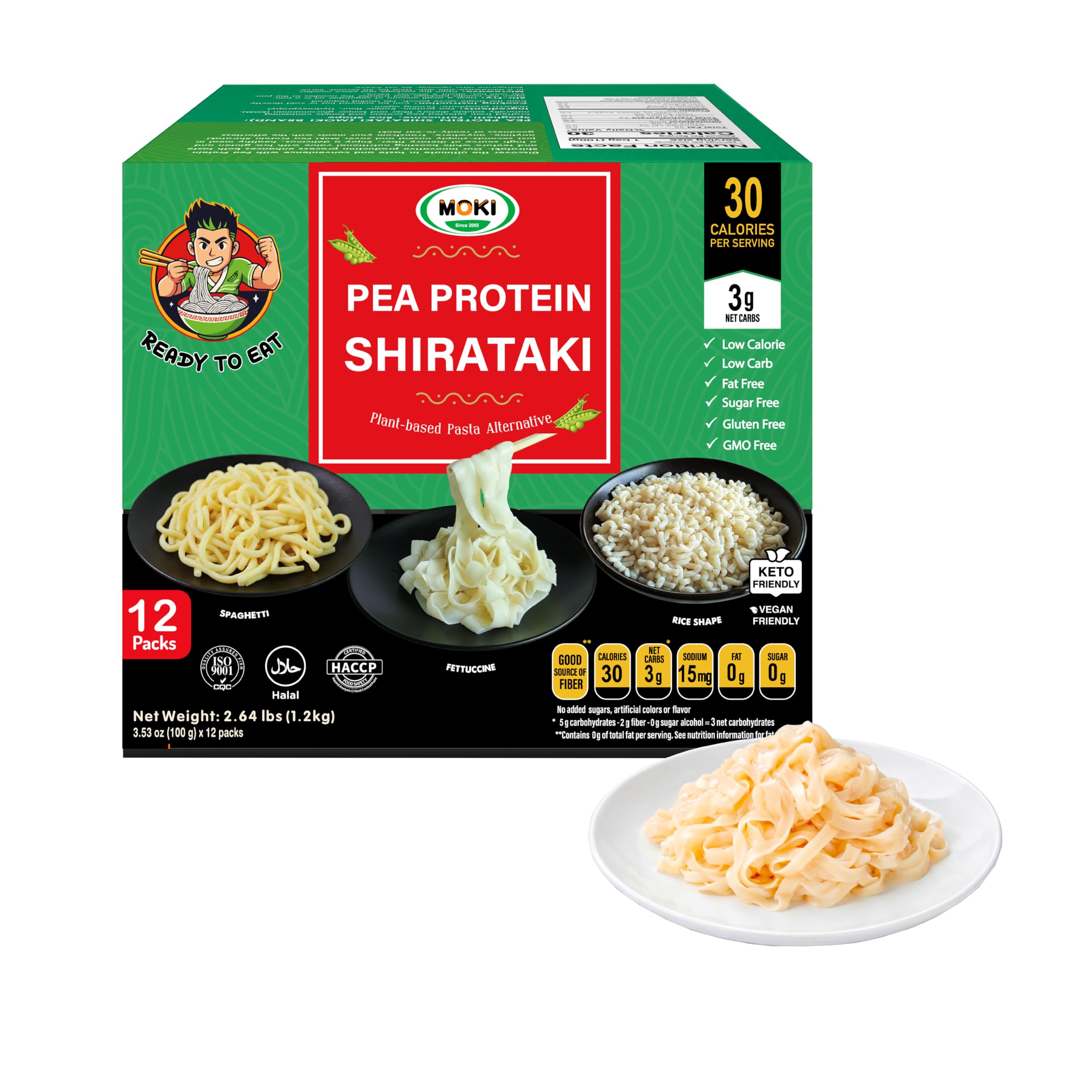 MOKI front packaging showing 12-pack convenience and low-carb benefit