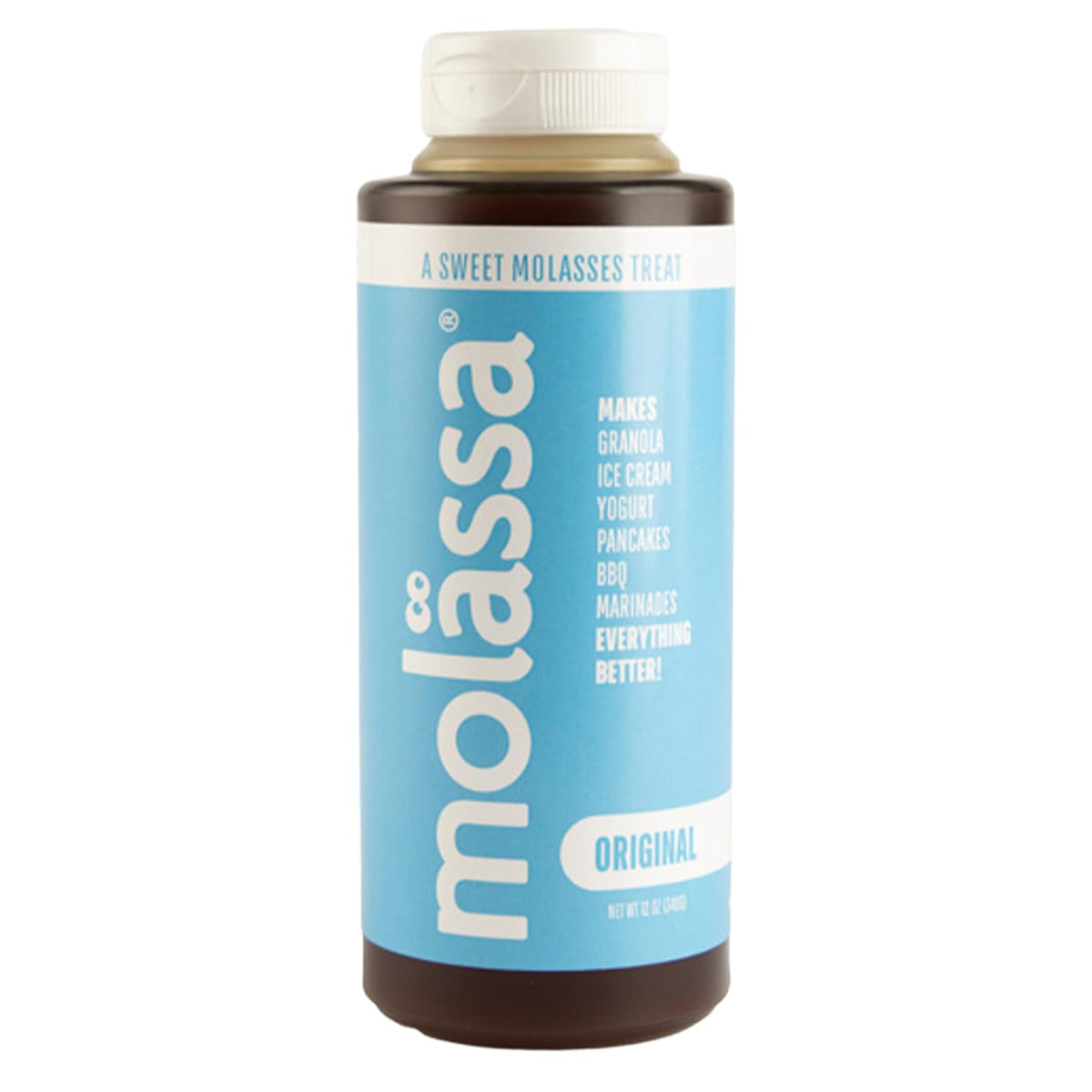 Molässa front bottle showing label and easy-squeeze design benefits