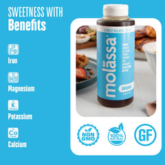 Molässa drizzled on pancakes demonstrating enhanced breakfast flavor