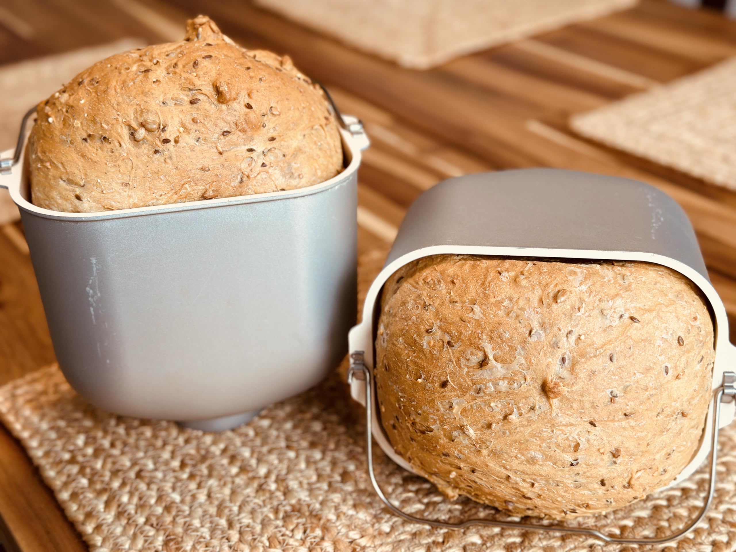 Molibake fresh bread from a bread machine demonstrating easy use