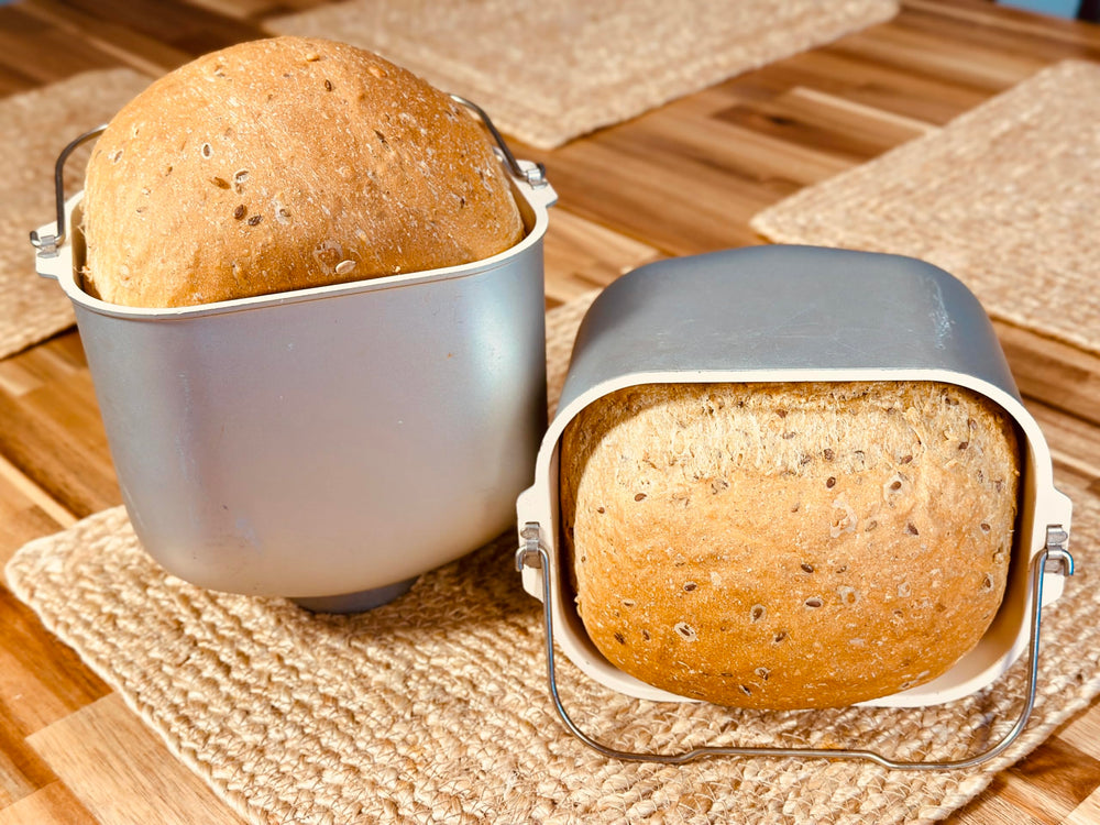 Molibake sliced multigrain bread on cutting board ready to eat
