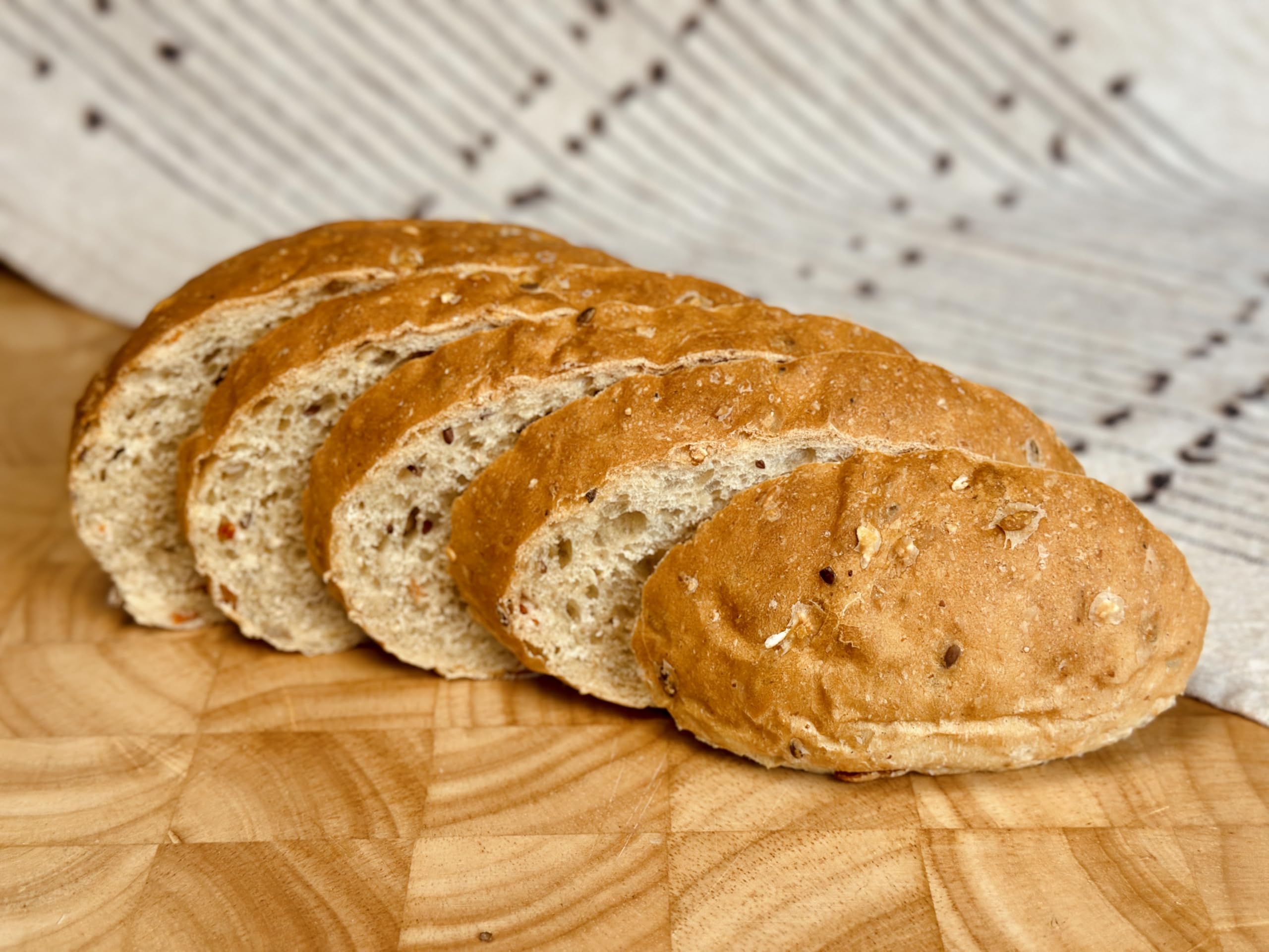 Molibake sliced loaf on board demonstrating soft crumb and texture