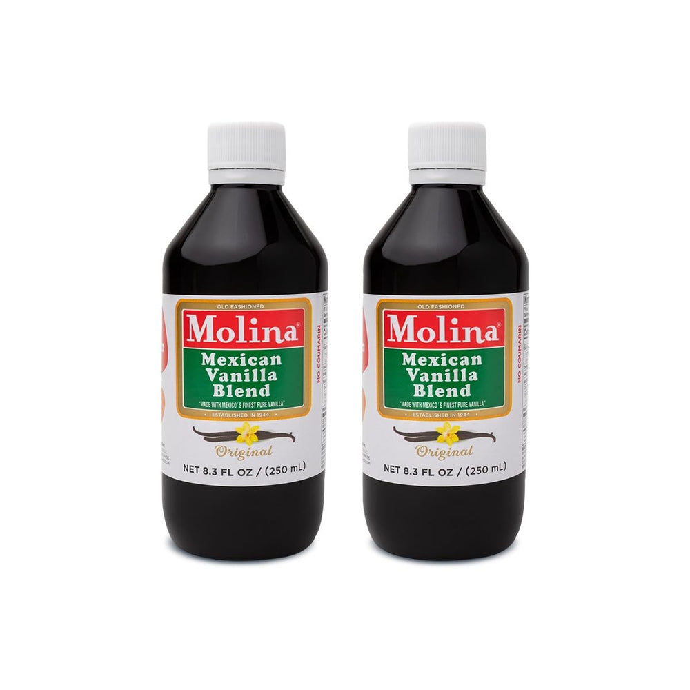 Molina vanilla blend front packaging shows two bottles and clear labeling for baking