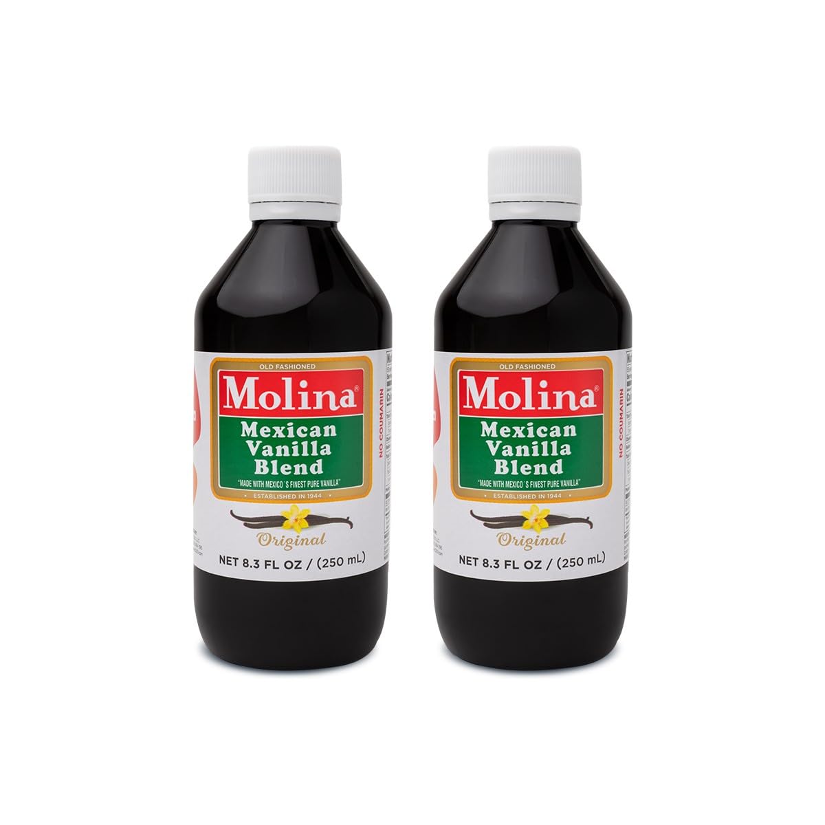 Molina vanilla blend front packaging shows two bottles and clear labeling for baking