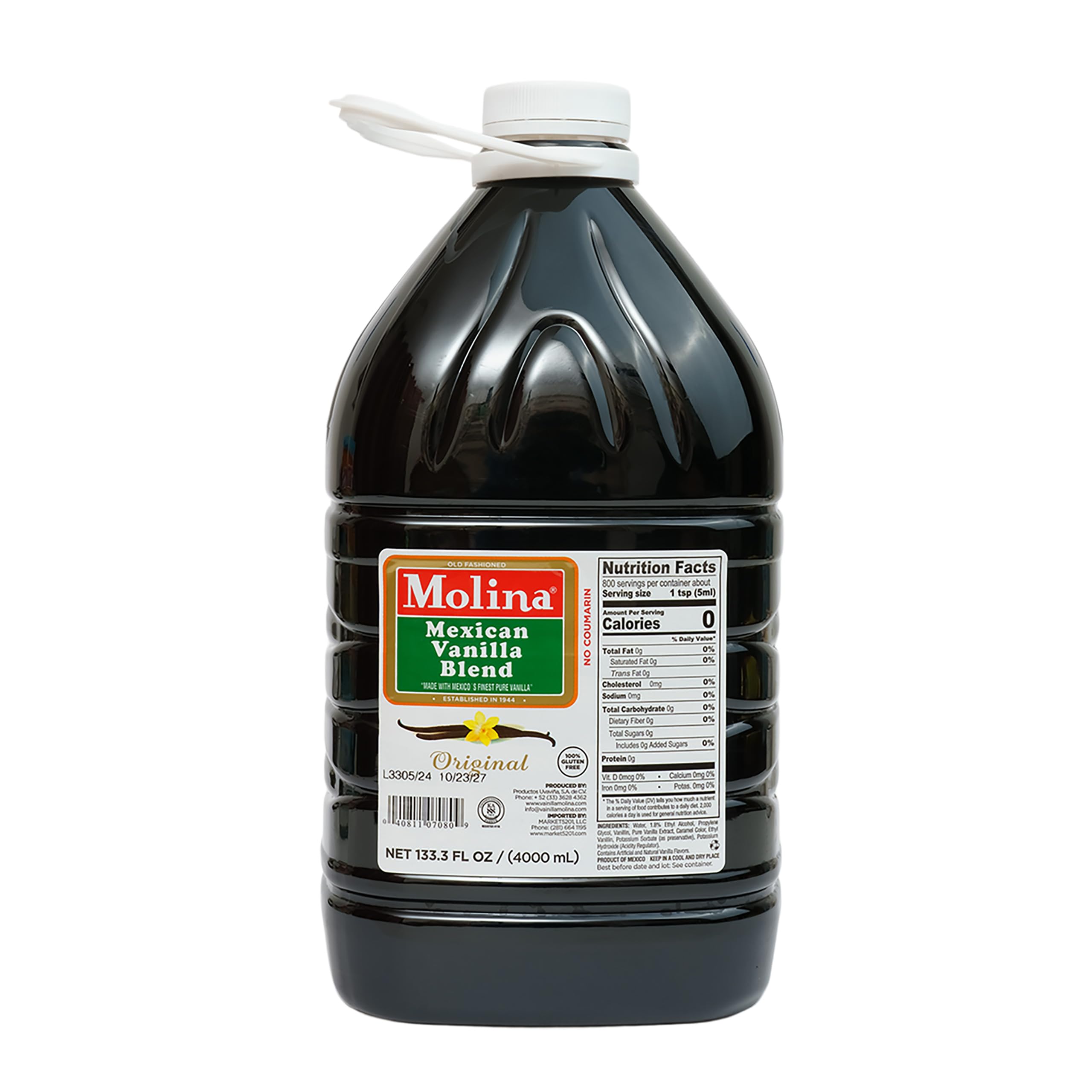 Molina front label on 1 gallon jug showing brand and product for easy identification