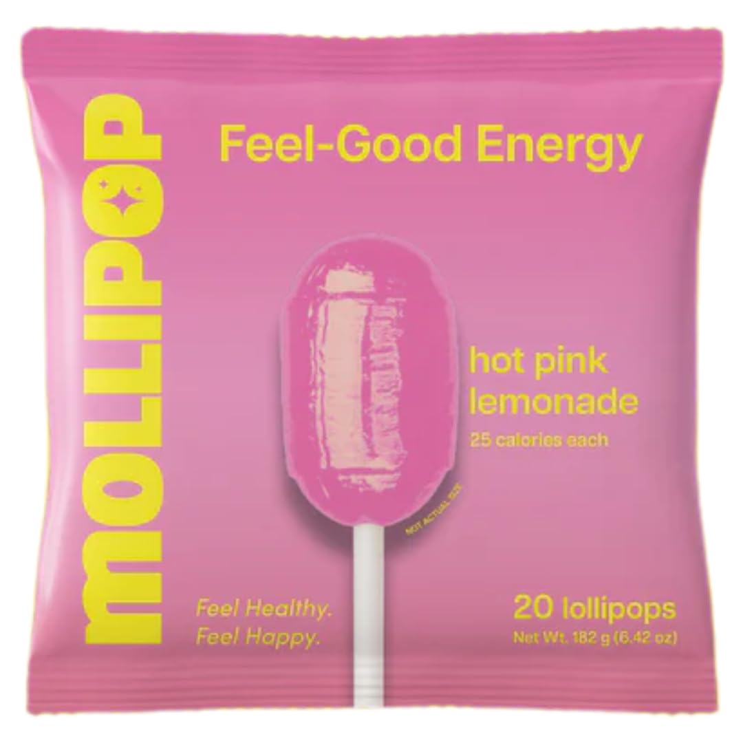Mollipop front packaging showing pink lemonade flavor and resealable bag for convenience