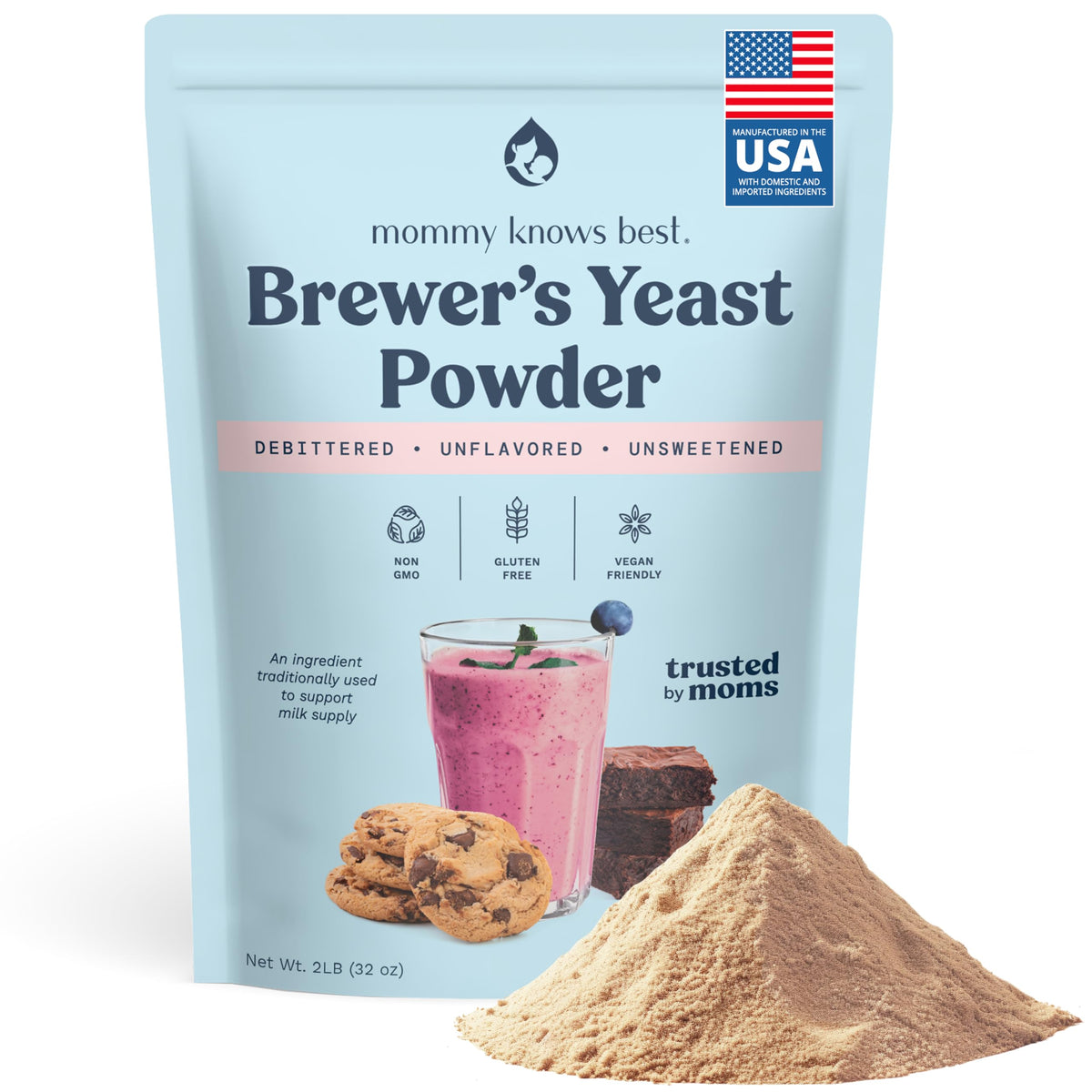 Mommy Knows Best front packaging showing label and 32 oz size benefits