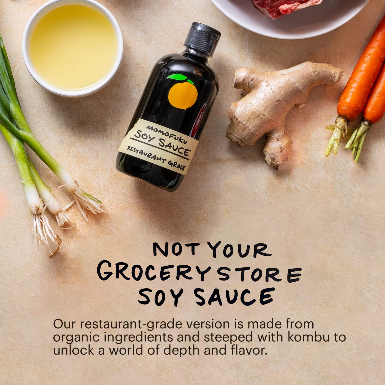 Momofuku dark sauce pour over dish illustrating rich umami flavor enhancement