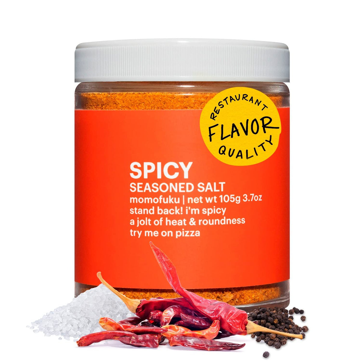 Momofuku jar front label showing brand and seasoning, enhances pantry appeal