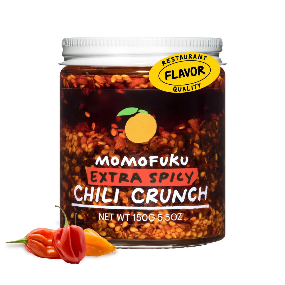 Momofuku jar front view showing label and 5.5-ounce size benefit