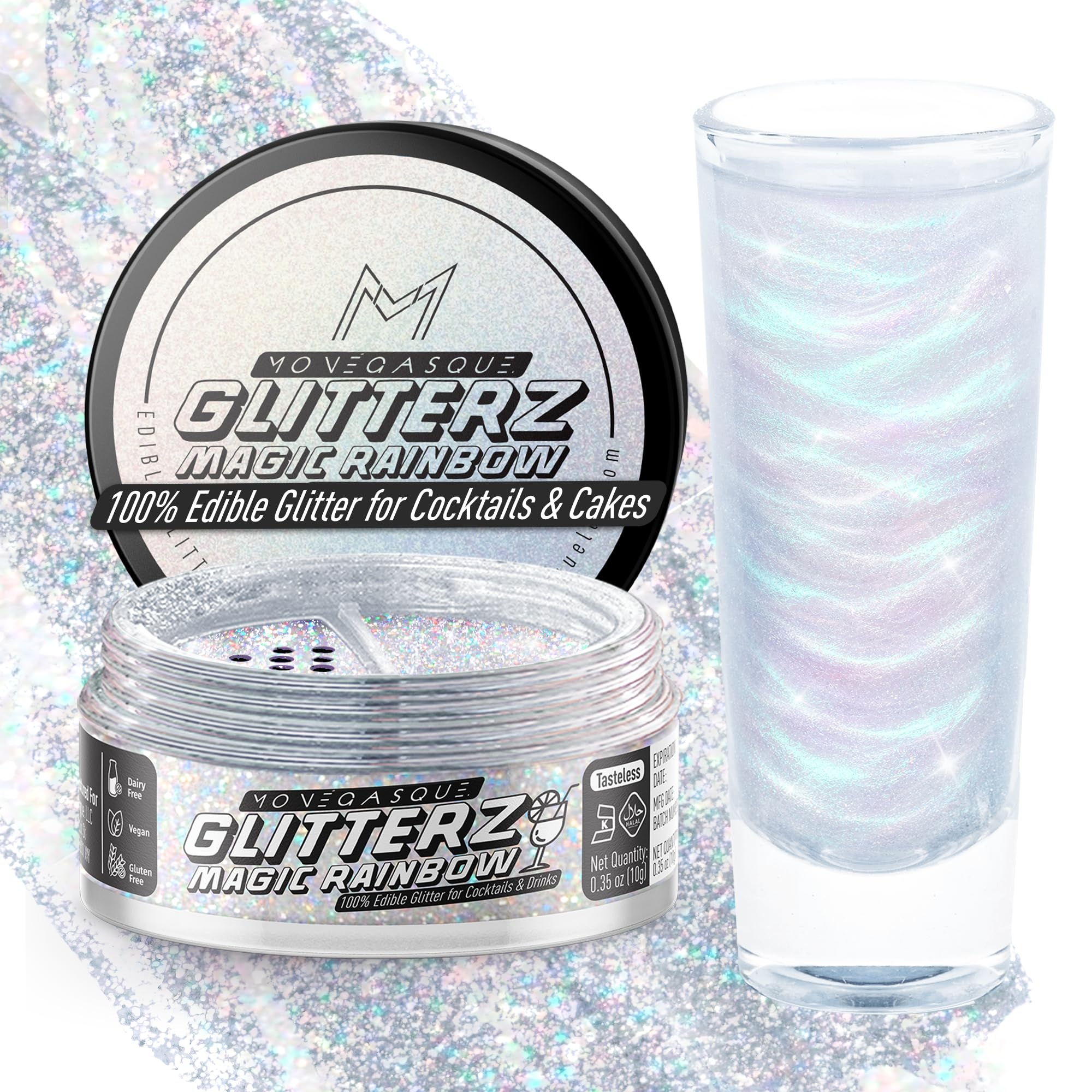 MONÉGASQUE front jar view showing shimmer and 10g size for clear presentation