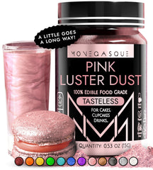 MONÉGASQUE jar front view showing pink edible glitter and clear label benefit presentation