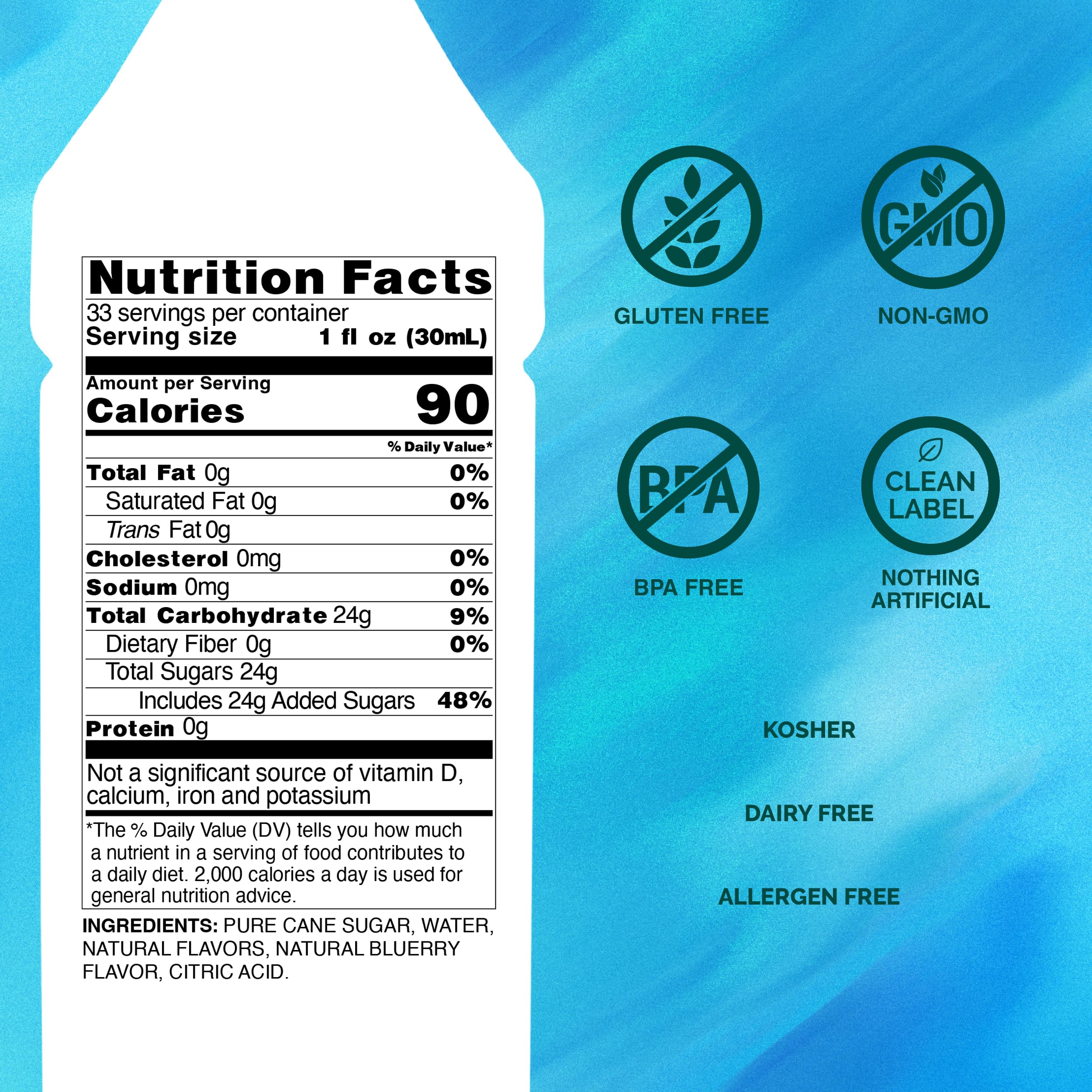 Monin blueberry syrup close-up texture highlighting thickness and mixability benefit