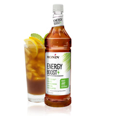 Monin Energy Boost front label showing product name and benefits