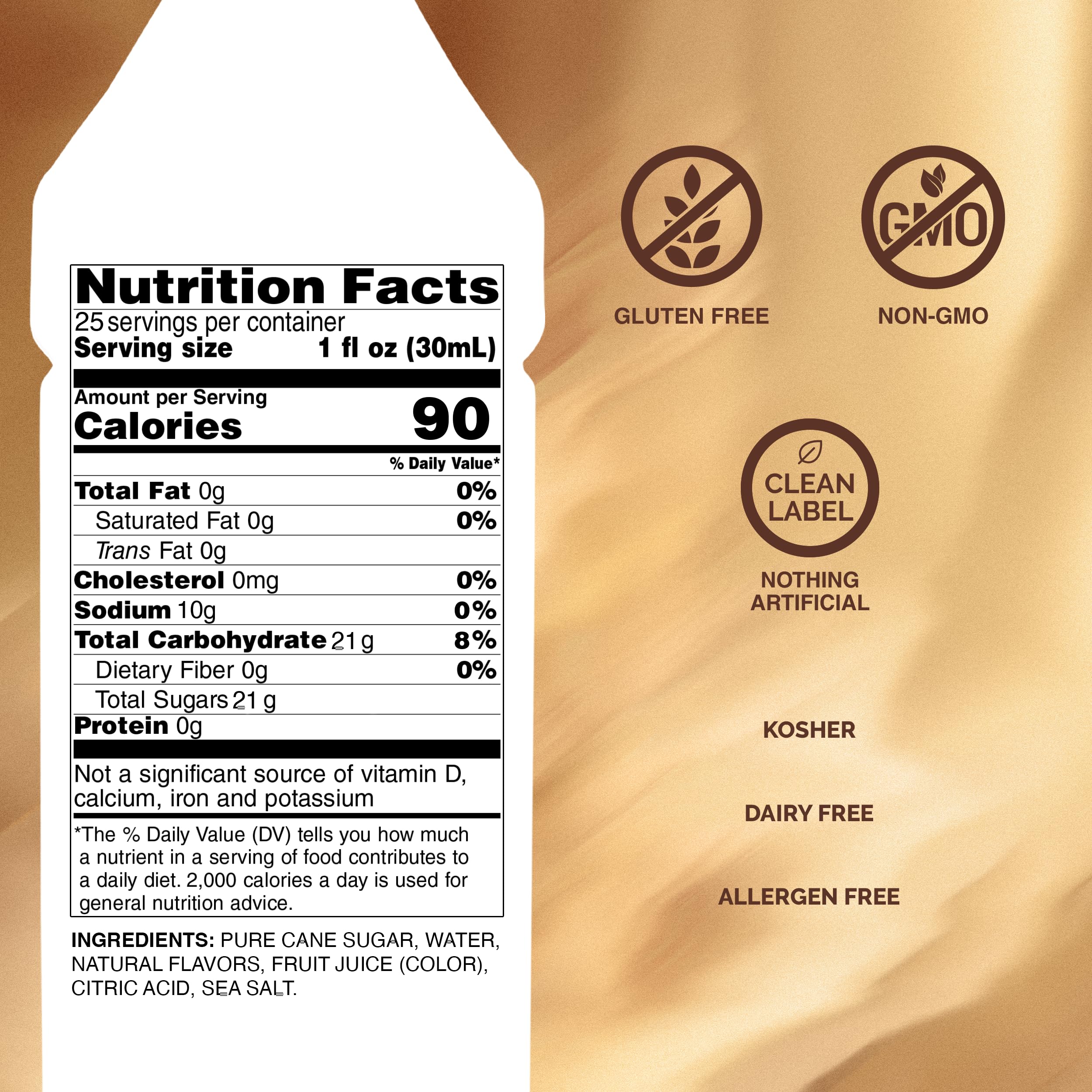 Monin hazelnut syrup pouring into glass demonstrating smooth blendability