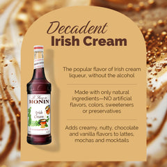 Barista pouring Monin Irish Cream into a latte for richer taste and café-quality result