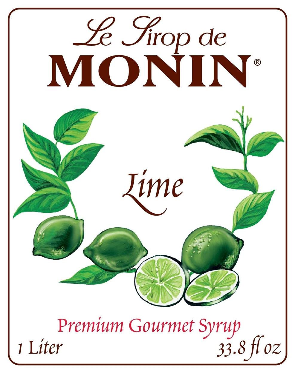 Monin lime syrup pouring into a shaker delivering quick, consistent lime flavor every pour