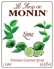 Monin lime syrup pouring into a shaker delivering quick, consistent lime flavor every pour