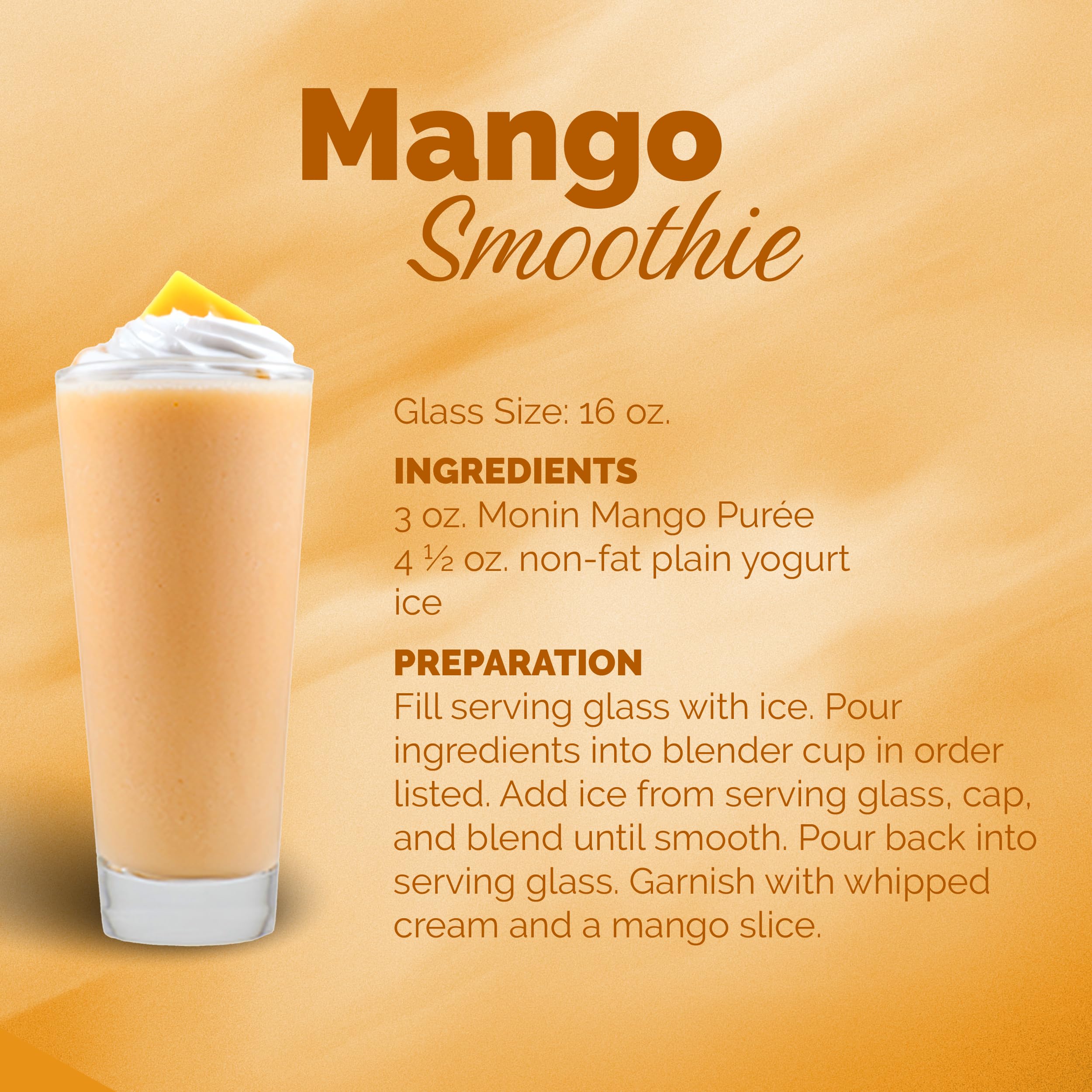 Monin Mango Fruit Purée next to measuring cup showing 1 liter scale