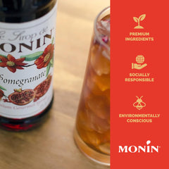 Monin pomegranate syrup in a cocktail illustrating bright color and flavor boost