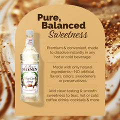 Monin syrup mixed in iced coffee demonstrating even sweetness and no graininess