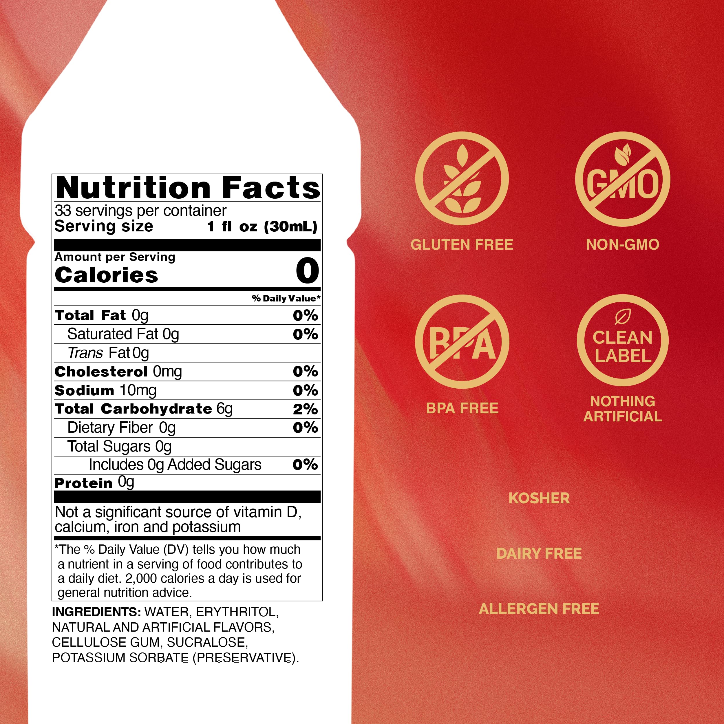Monin raspberry bottle close-up texture highlighting syrup clarity and consistency