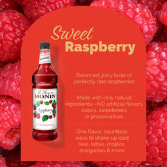 Monin raspberry syrup used in a bright cocktail showing flavor boost benefit