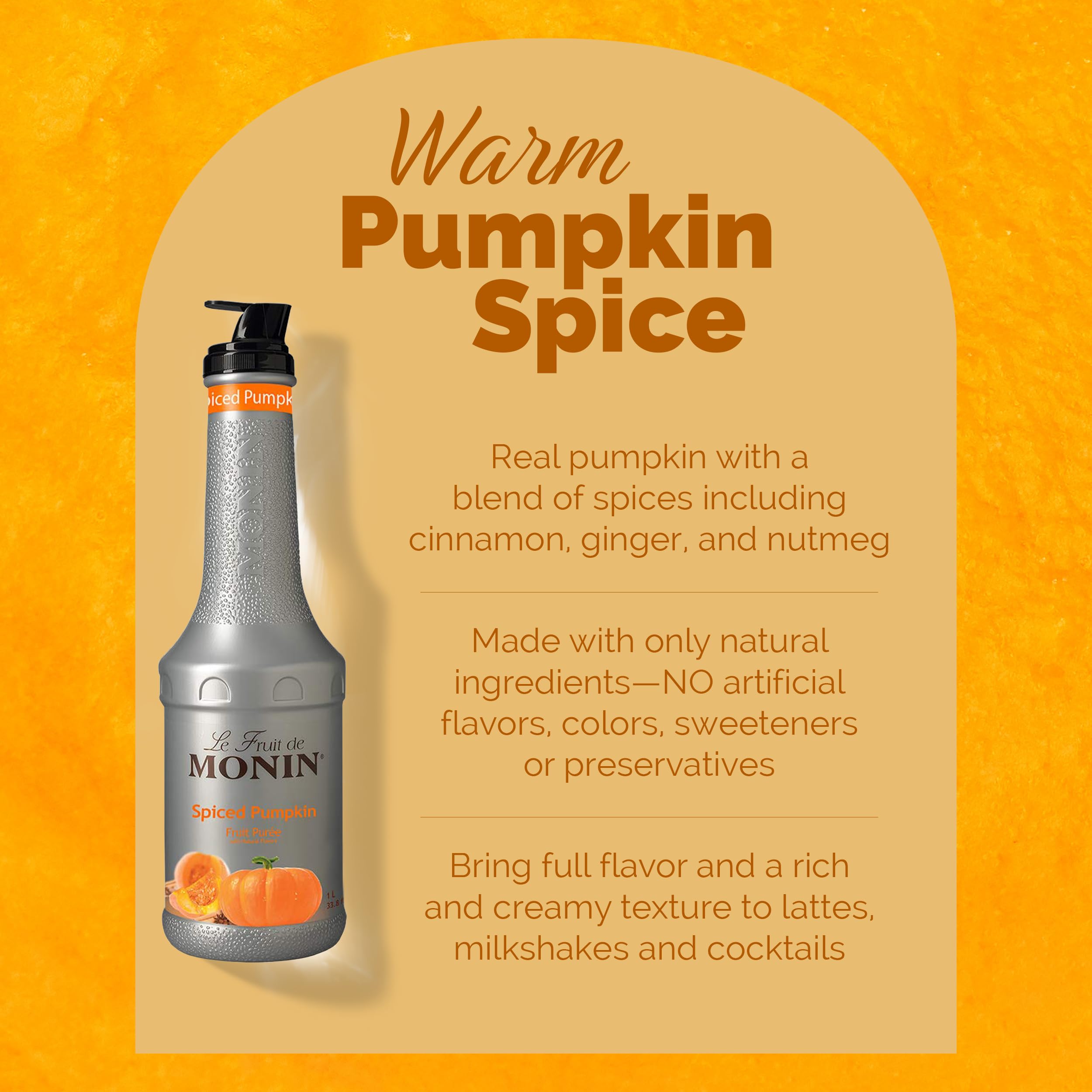 Barista pouring Monin Spiced Pumpkin Purée into latte for consistent flavor