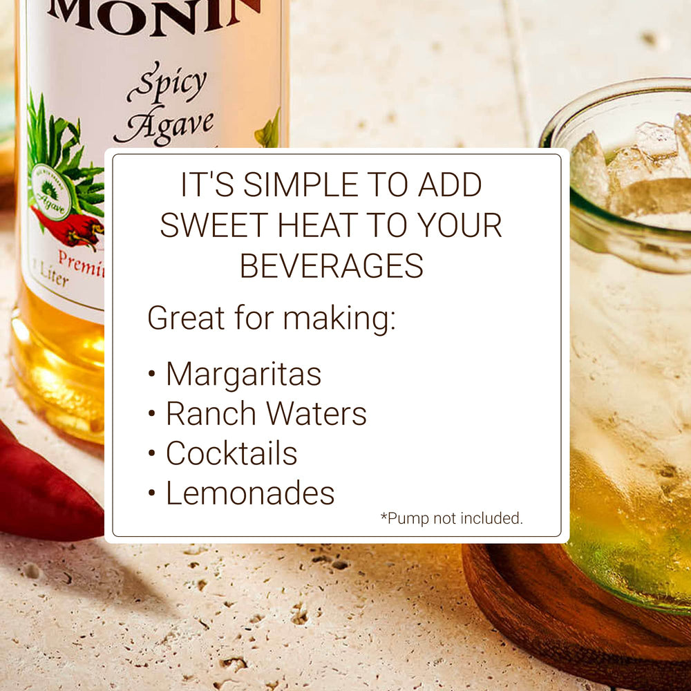 Monin spicy agave mixed in a margarita demonstrating cocktail enhancement