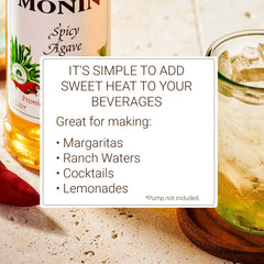 Monin spicy agave mixed in a margarita demonstrating cocktail enhancement