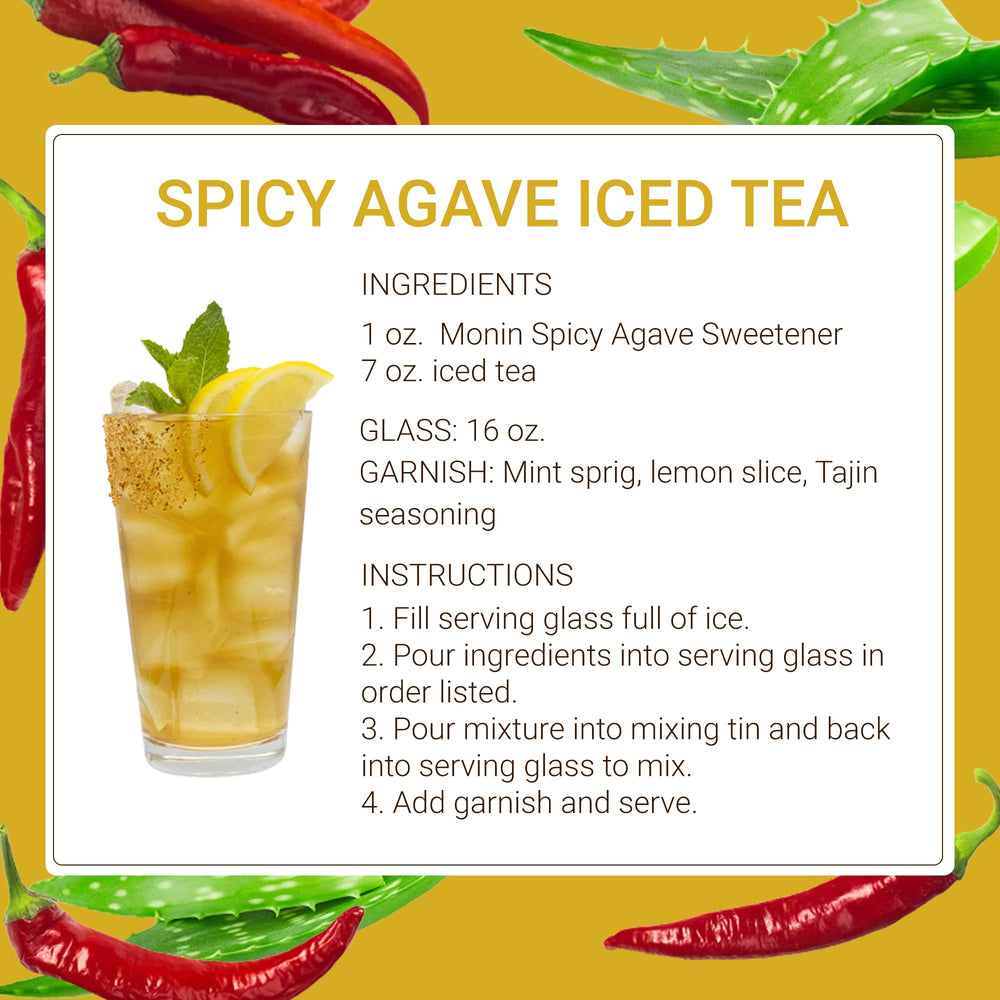 Monin spicy agave syrup texture closeup showing smooth viscous consistency benefit
