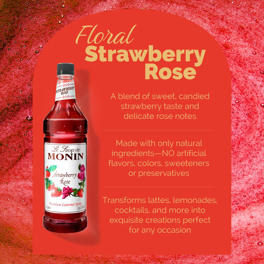 Monin syrup pouring into a glass illustrating easy mixing