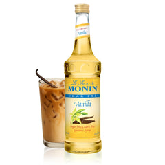 Monin bottle front packaging showing product and volume benefit