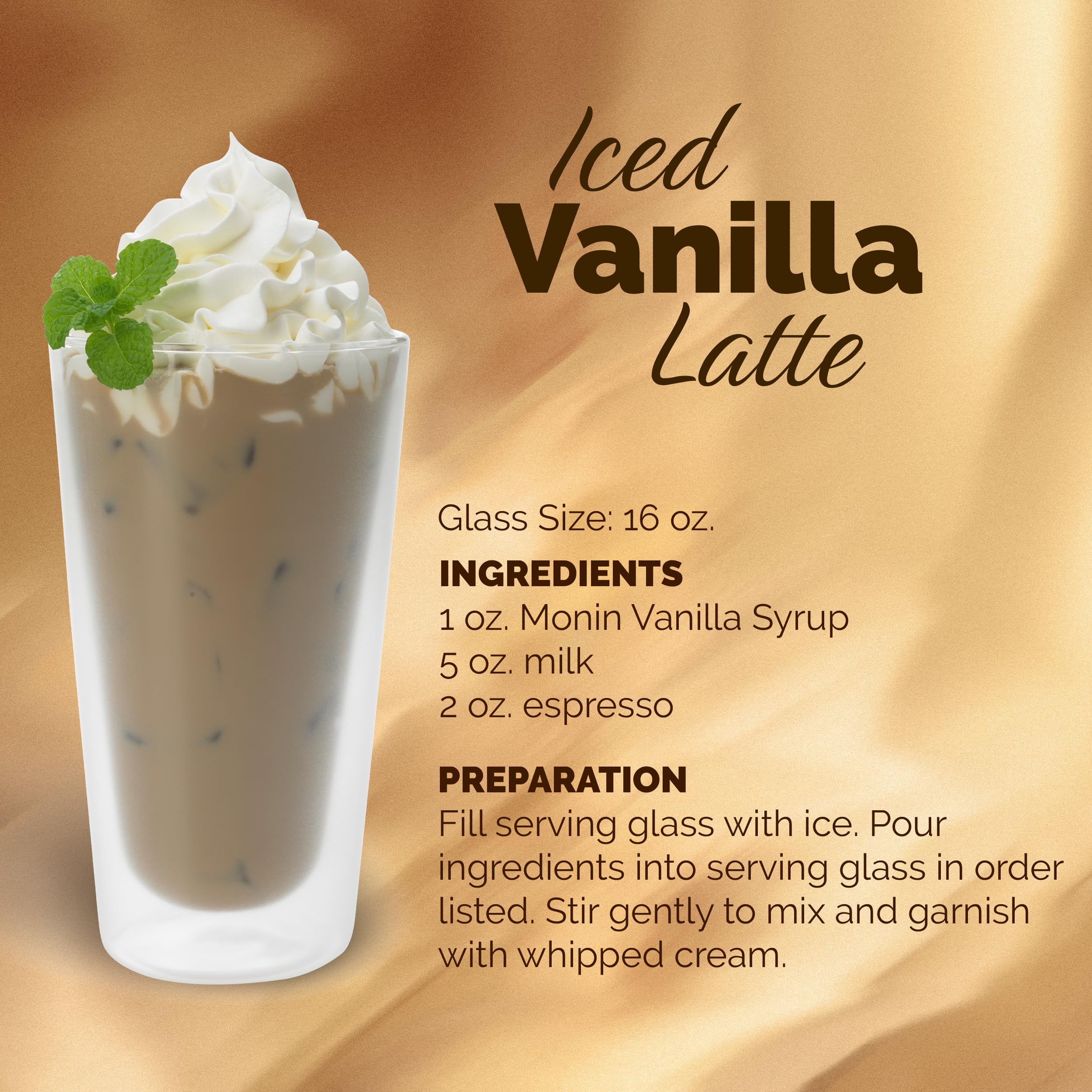 Monin vanilla used in a café scene demonstrating professional drink upgrade