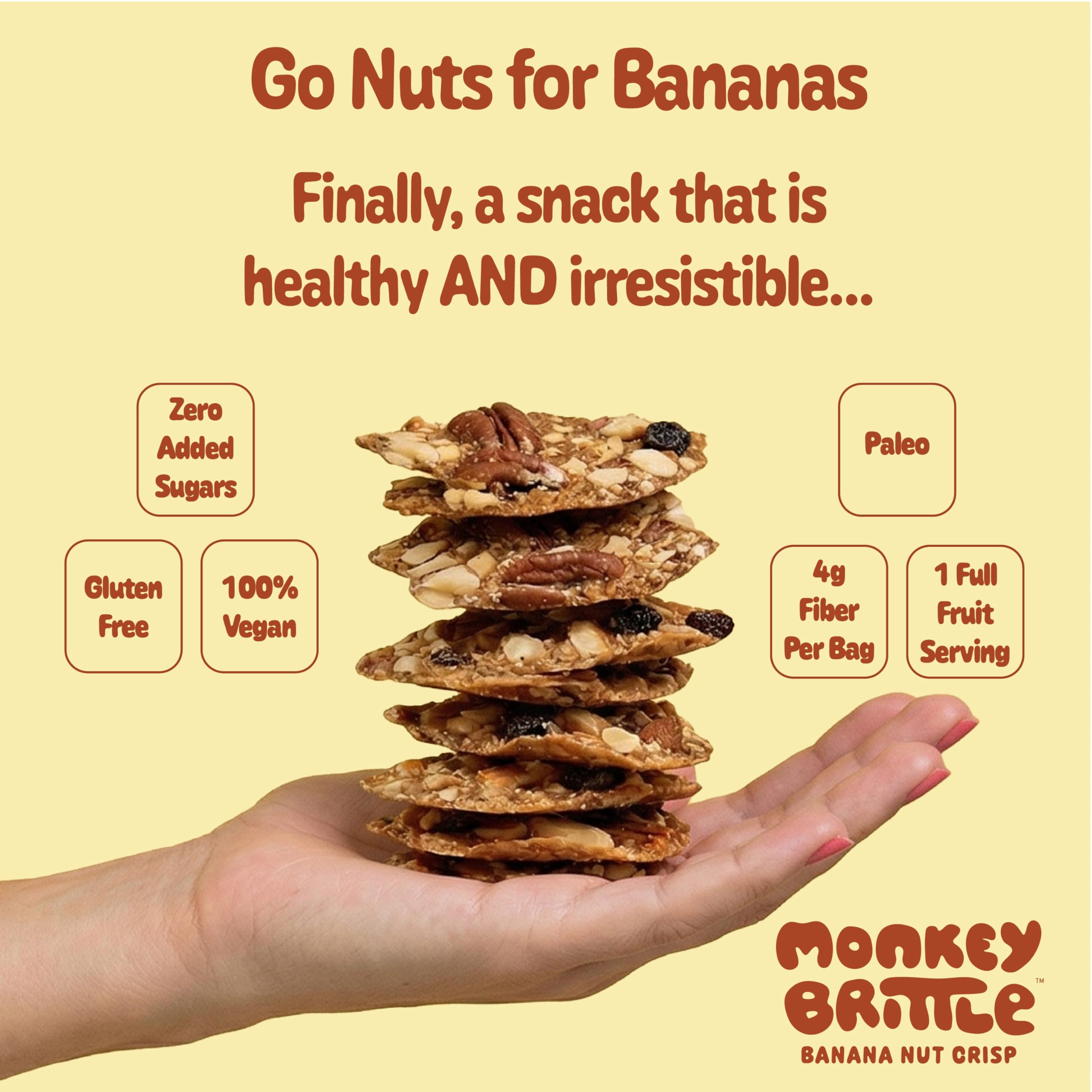 Monkey Brittle close-up of crisp brittle texture highlighting satisfying crunch benefit