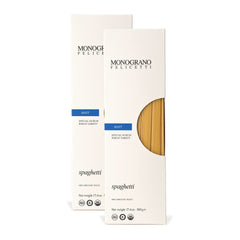 Monograno Felicetti packaging front showing organic two-pack and benefits