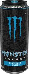 Monster can poured into glass demonstrating vibrant color and refreshment