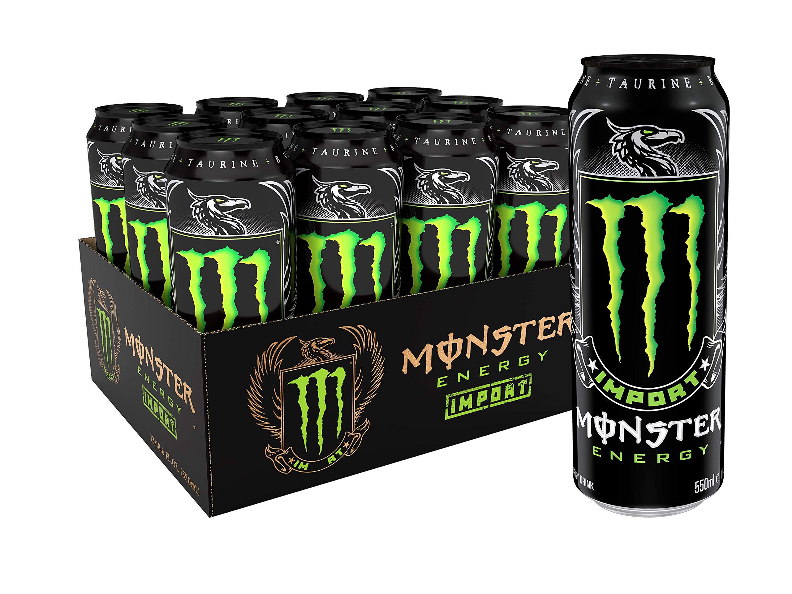 Monster front packaging showing 18.6 oz resealable can and bold logo benefit convenience