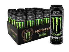 Monster front packaging showing 18.6 oz resealable can and bold logo benefit convenience