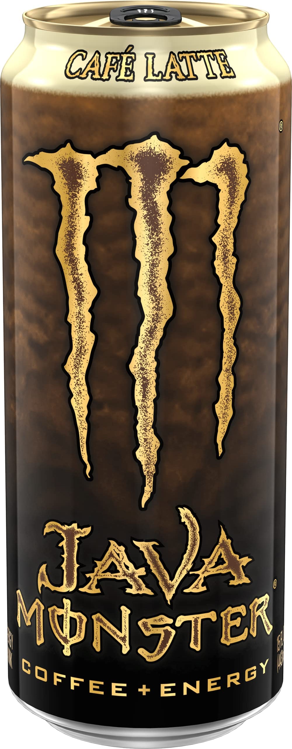 Monster Java Monster Café Latte close-up of latte texture and foam, highlights creamy flavor