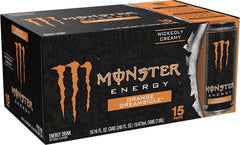 Close-up of Monster can texture highlighting colorful design and label clarity for product detail