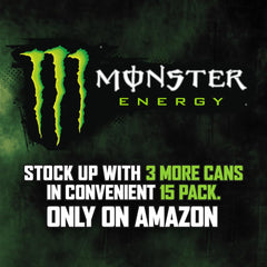 Monster brand can in a lifestyle scene at a beach cooler showing refreshment on the go