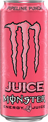 Monster Pipeline Punch close-up of can surface emphasizing vibrant color and texture