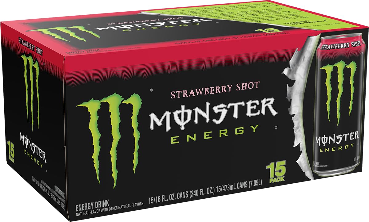 Close-up of Monster bubbles and texture highlighting strawberry flavor appeal